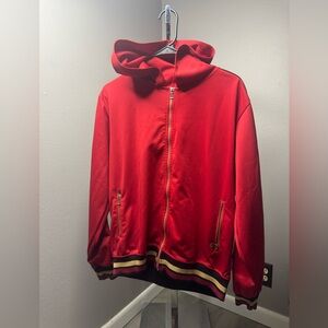 PAVINI Red Men's Track suit w/hood